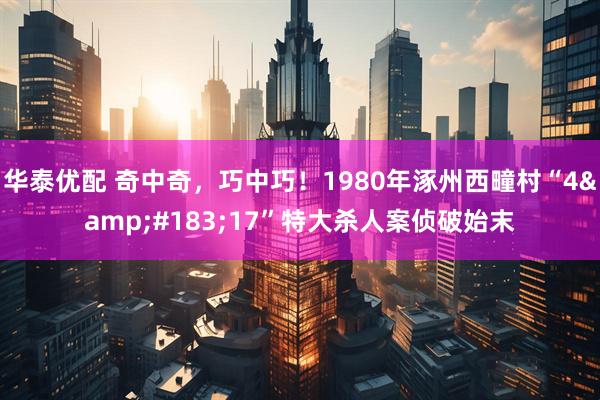 华泰优配 奇中奇，巧中巧！1980年涿州西疃村“4&#183;17”特大杀人案侦破始末